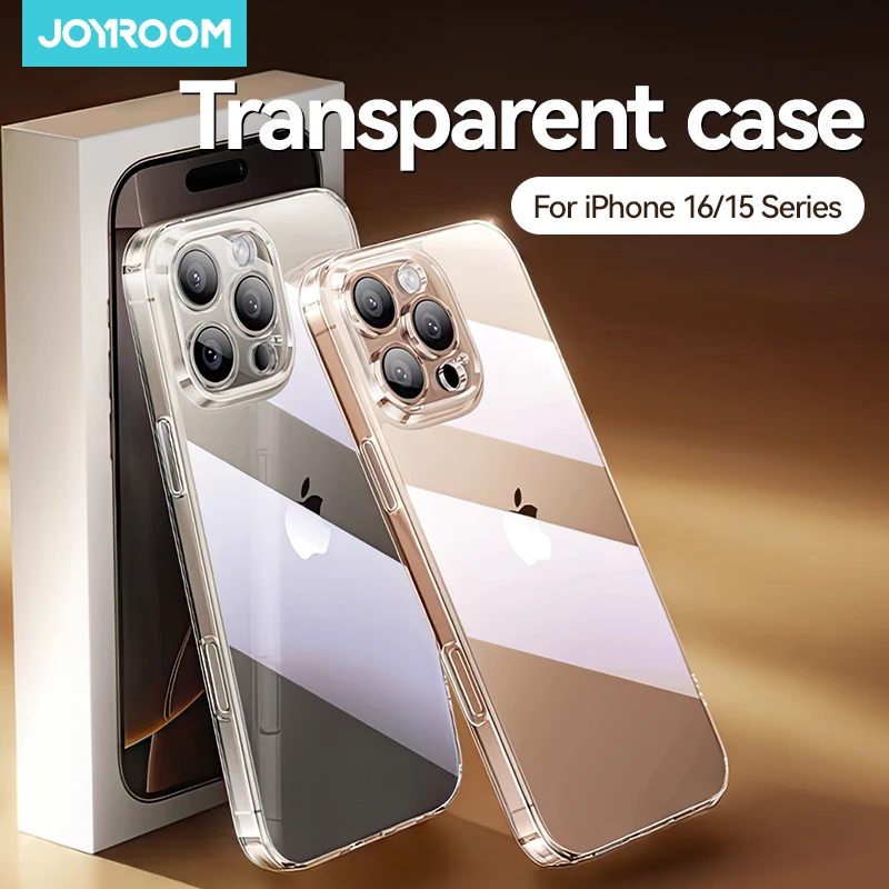 Joyroom Phone Clear Case For iPhone 16 15 Pro Max Lens Protection Transparent Cover PC Anti-Yellow Case For iPhone 16 Pro Max