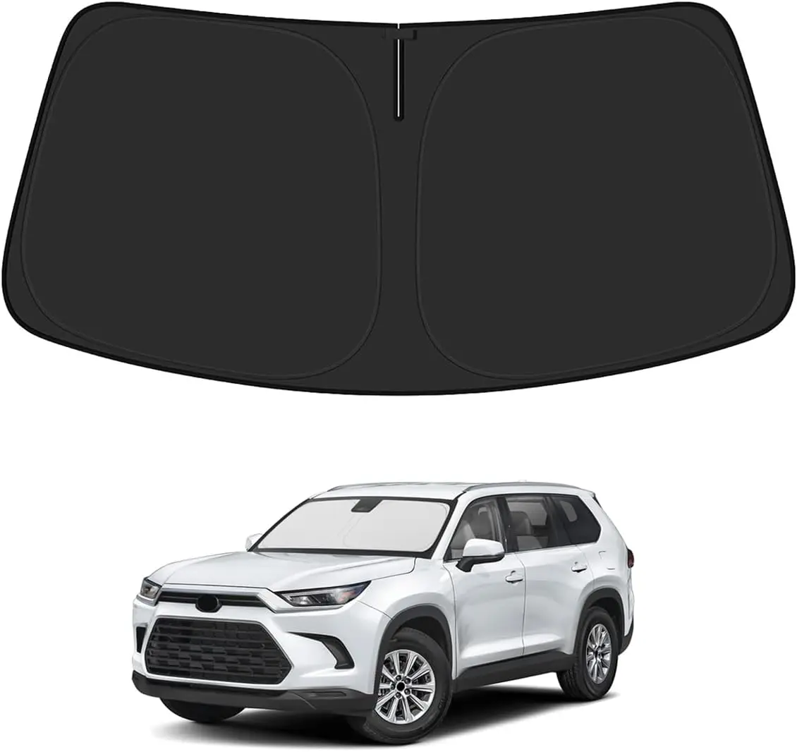 Car Windshield Sun Shade Compatible For Toyota Grand Highlander (Not For Grand Highlander Hybrid) 2024 2025 PET Sunshade