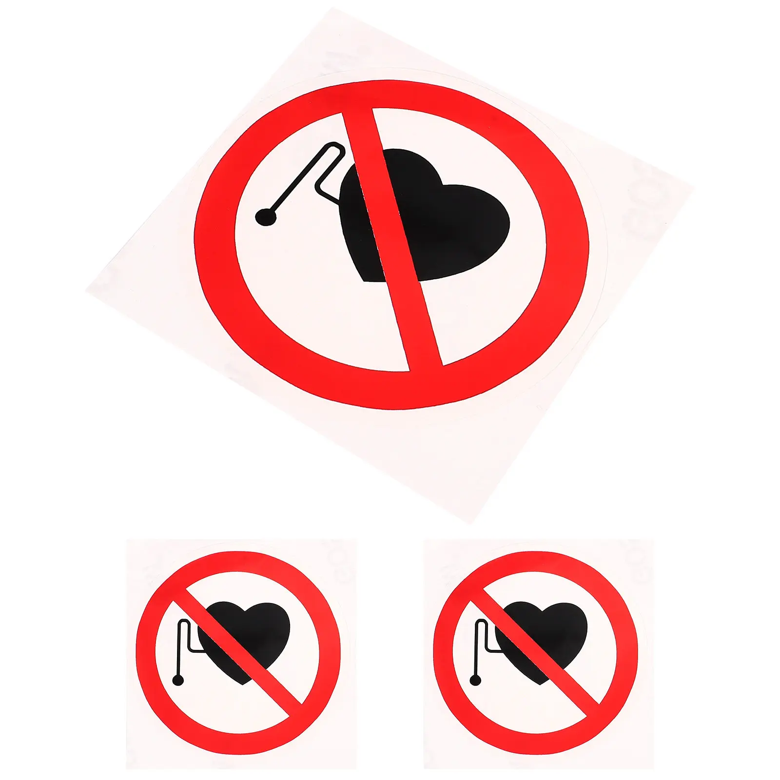 

3Pcs No Warning Sticker Safety Sign Vinyl Label Peel Stick Easy Apply Smooth Surface Stable Adhesion Medical Facility