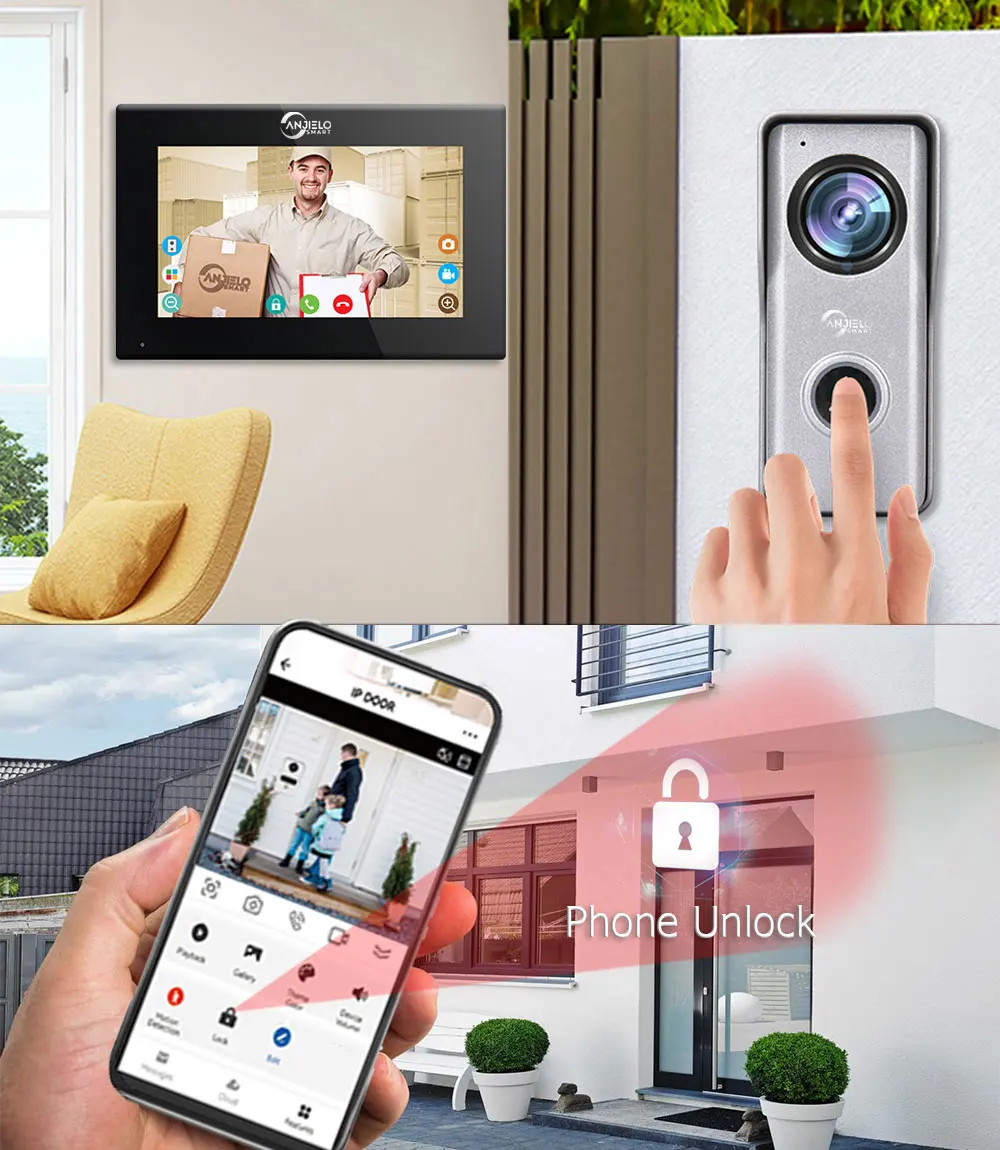 1080P Tuya Smart Wifi Video Intercom Voor Het Appartement Intercom Systeem Voor Thuis Deurbel Metaal 7 Inch 10 Touchscreen