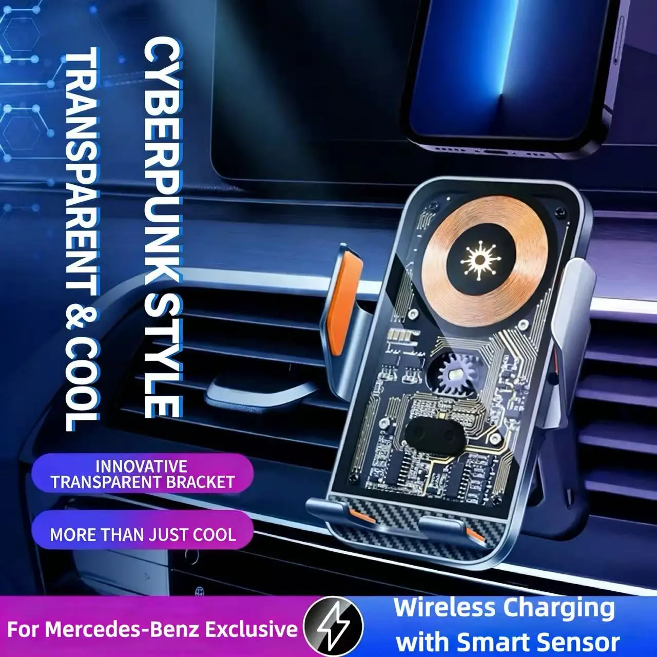 

For Mercedes-Benz C-Class W203 W205 C-Class C180 C250 Special car wireless charging mobile phone holder air conditioning socket