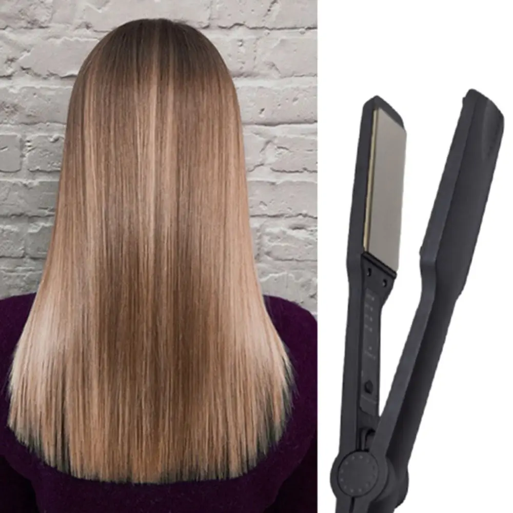 

Fast Warm-up Electric Hair Straightener Ceramic Glaze Widened Hair Curler EU Plug Temperature Adjustable Bangs Heating Plate