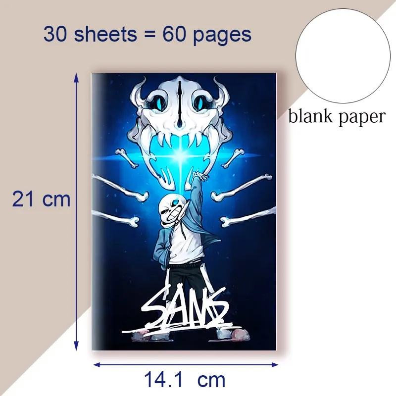 A5 Notebook Writing Pad Undertale Sans Note Book Cosplay Figure Tpu Doggo Papyrus Gaster Blaster Memo Planner Journal Gifts