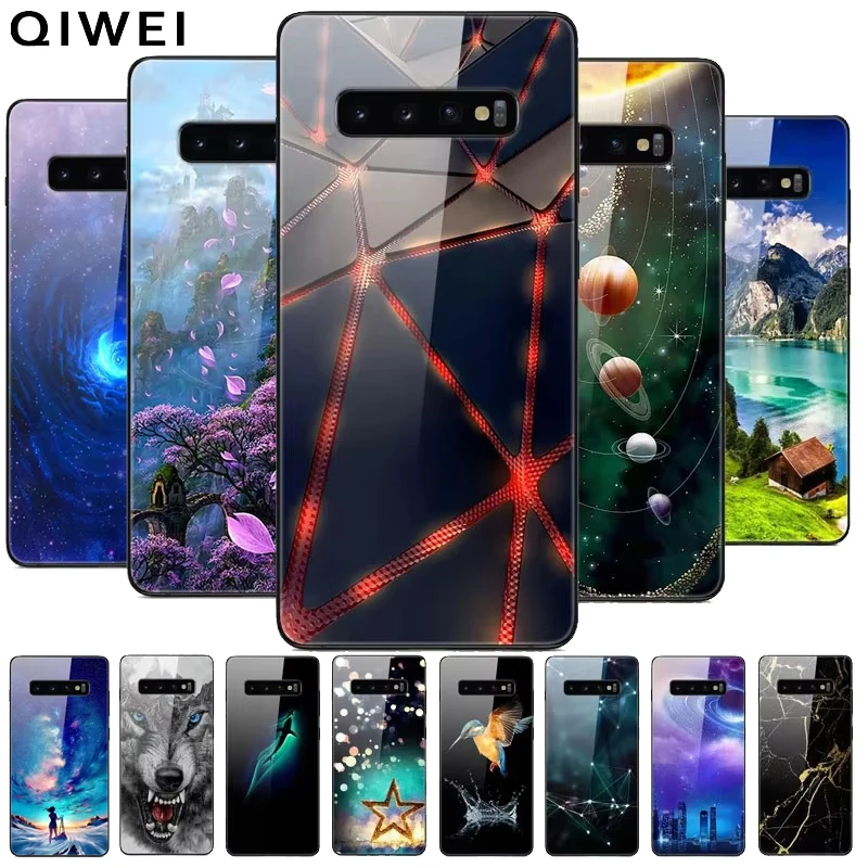 For Samsung S10 Plus Case Tempered Glass Hard Phone Back Cover coque For Samsung Galaxy S10E S 10 5G S10plus bumper cases capa