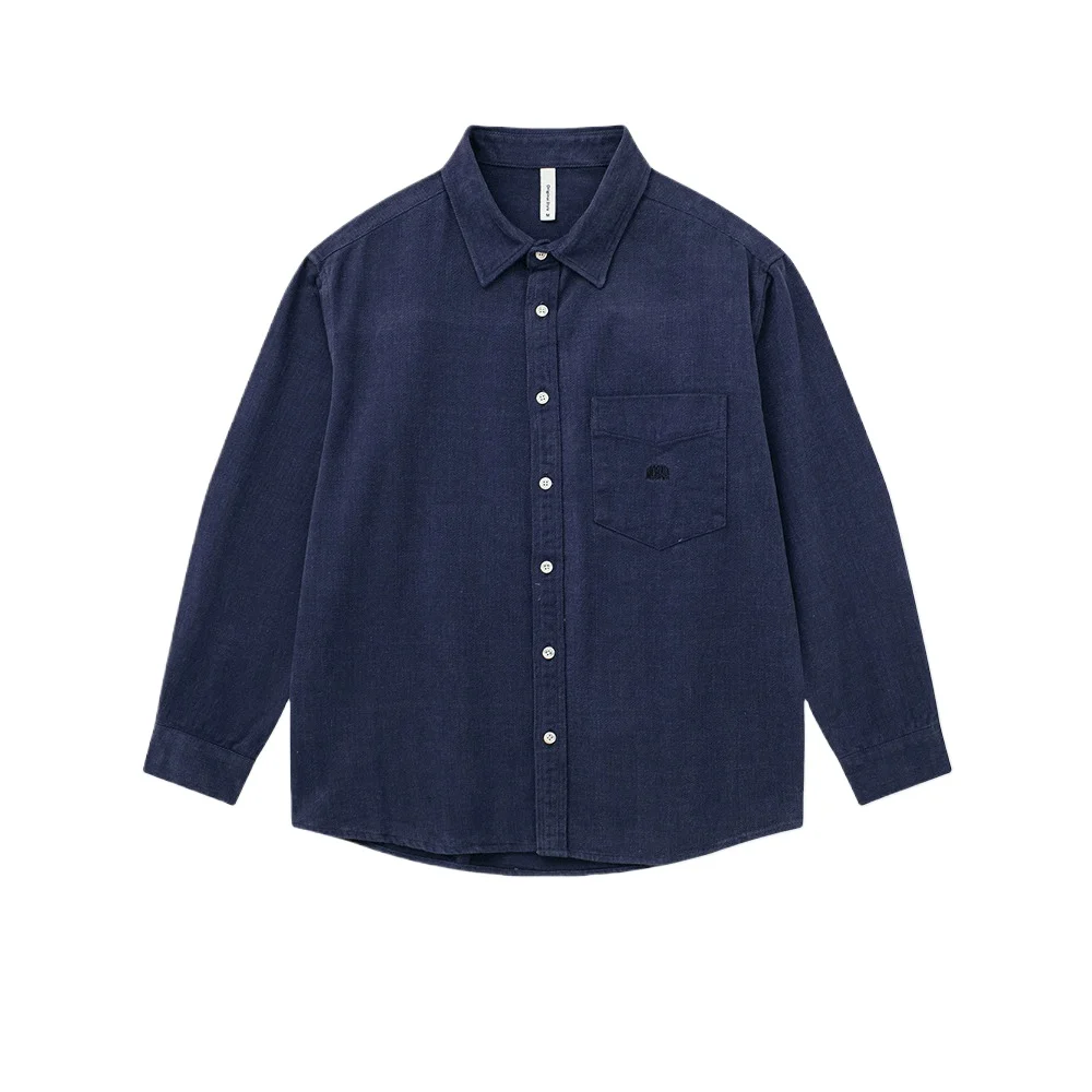 

2026 New 100% Cotton Long Sleeve Shirt for Men Solid Fashion Loose Men's Clothing