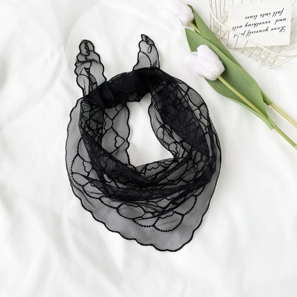 Fashion Vintage Lace Flower Hair Scarf Thin Chic Style Sweet Headscarf Bohemian Cute Head Scarf Photography