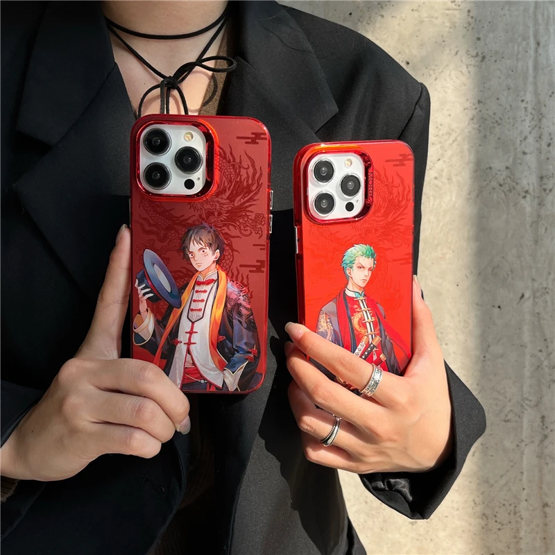 

Anime One Piece Red Luffy Dragon Ball Vegeta Goku Naruto Case for IPhone 11 12 13 14 15 Pro Max Plus Phone Cover Shell Toy Gift