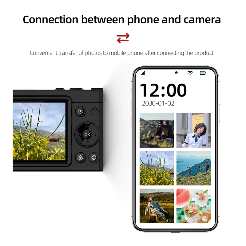 Caméra Numérique HD CCD 4K Autofocus, Objectif 64MP, Vidéo Numérique, Zoom 28X, Point Compact et miles