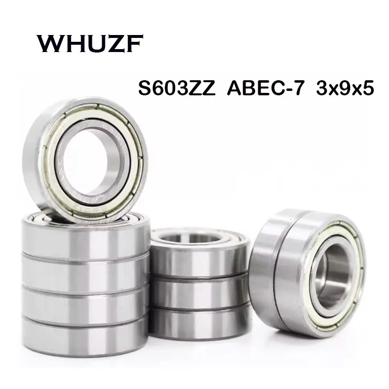 10PCS S603 ZZ Bearing 3x9x5 mm ABEC-7 S603ZZ RS 2RS Handpiece Stainless Steel Bearings For Strong Industrial Motors High Speed