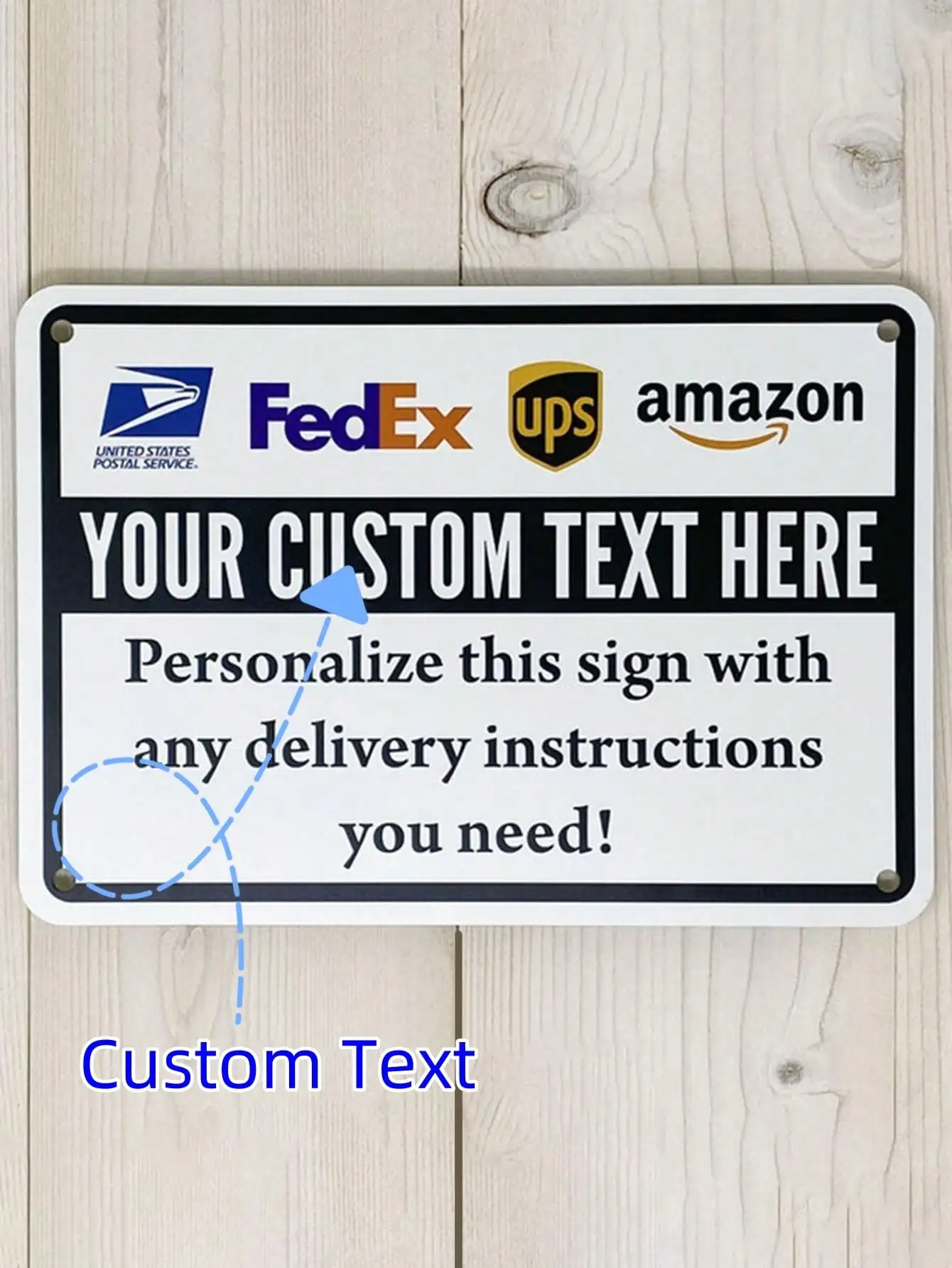 

Custom Metal Package Delivery Sign for Front Porch with Your Name