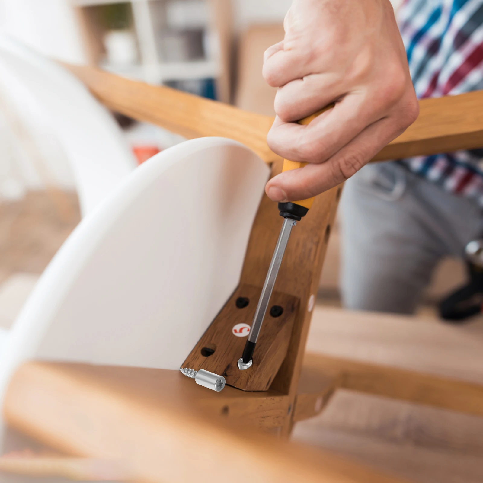 

50Pcs Layer Board Support Pins Iron Self-Tapping Decorative Screws Caps Concealed Screw Covers for Mirror Furniture Fixing