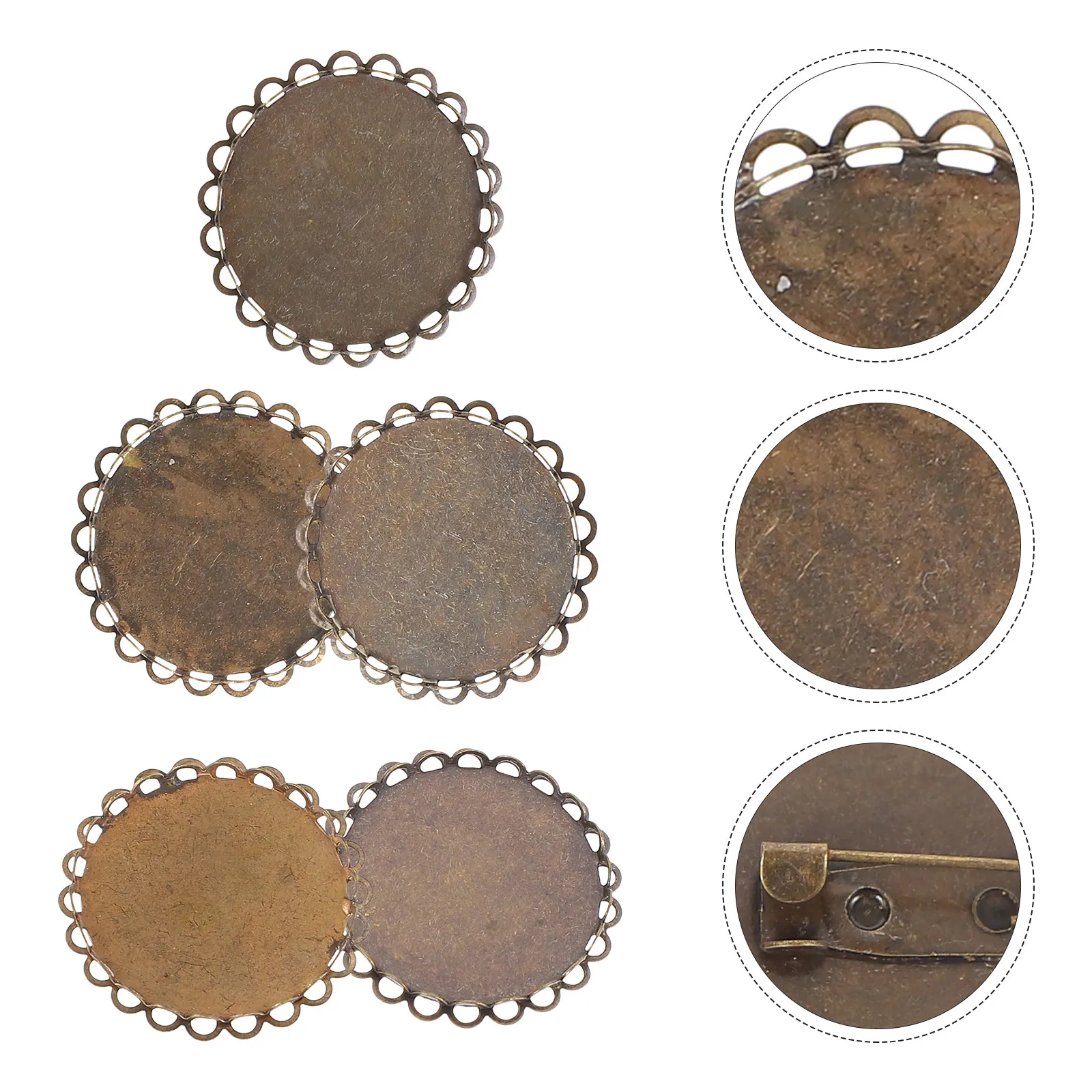 

5 шт. металлических заготовок для брошей, основы для самостоятельного изготовления украшений, винтажные аксессуары для лацканов, декоративные основы для корсажей