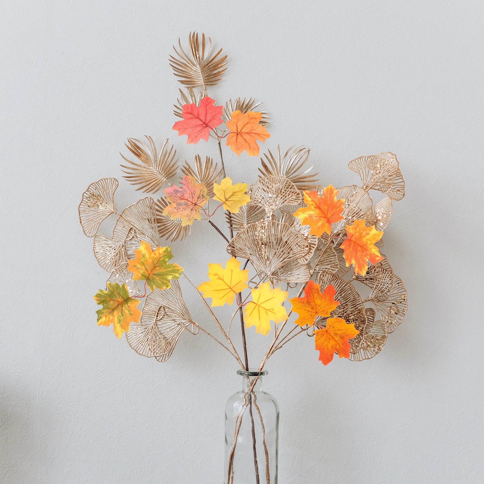 

30Pcs Fake Maple Leaf Thanksgiving Supplies Autumn Faux Leaf Decoration for Harvest Festival DIY Wreath Making