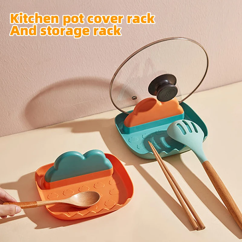 

Obelix Kitchen Pan Lid Holder Supports Spoons Pot Cover Rests Spatula Stand For Kitchen Gadgets Utensils Accessories Organizer