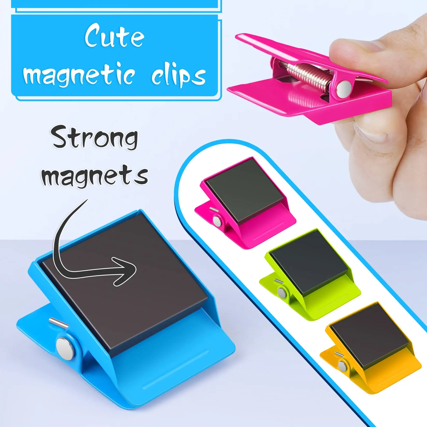 Multi-functional Magnetic Clips for Fridge Whiteboard Billboard Home Kitchen Office School chip bag clips magnetic tool