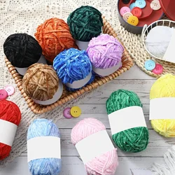 Miękka przędza szenilowa wielokolorowa aksamitna przędza gruby miękki koc pluszowa przędza dla majsterkowiczów Craft Knitting szydełkowanie 100g 145m