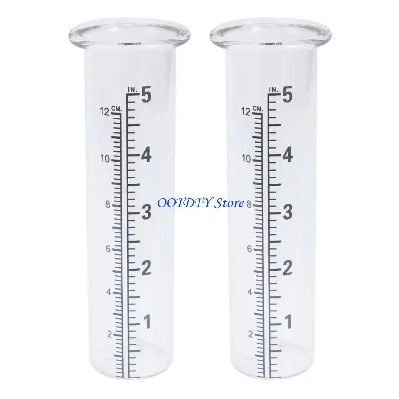 367A 2pcs Weather-resistant Construction Rain Gauge 4.72in Total Length Gauge Holder
