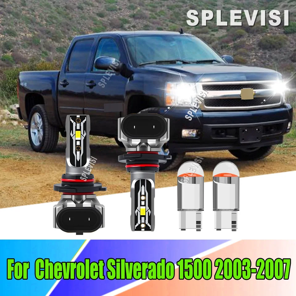 

9005 9006 H10 LED Headlight Fog Lights Corrosion-Resistant Materials For Chevrolet Silverado 1500 2003 2004 2005 2006 2007