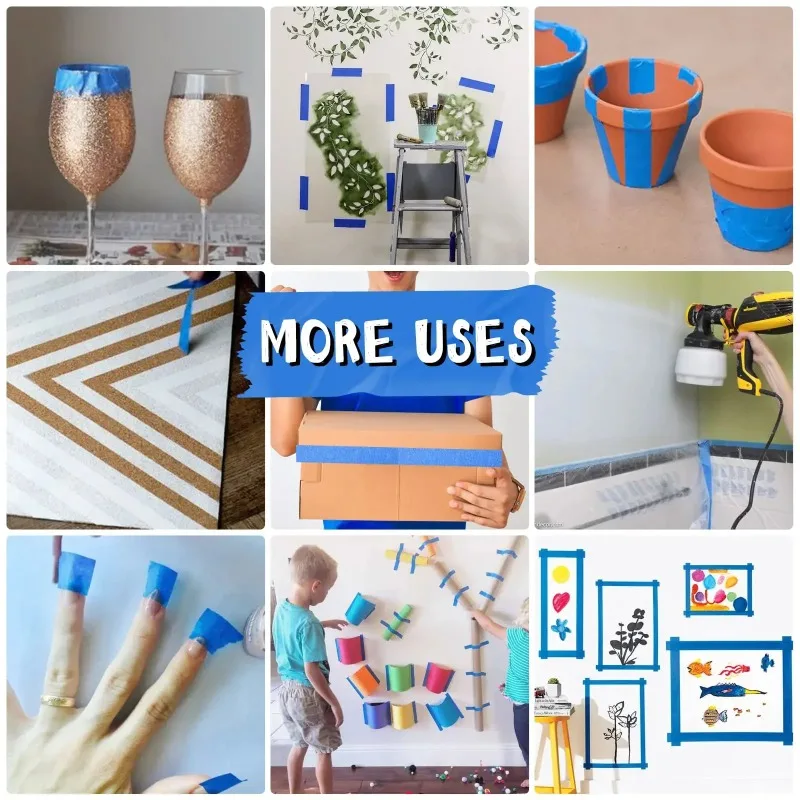 ZEXEF 1-10 لفة/مجموعة شريط طلاء متعدد الأسطح إخفاء سهل إزالة شريط طلاء أمن طلاء جدران الحرف الفنية البناء المنزل