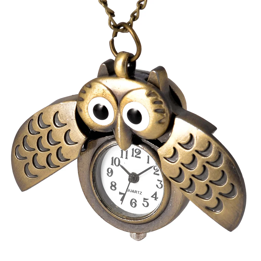 1Pcs Creative Owl Pocket Watch Retro Style Small Lightweight Easy Time Reading Excellent Craftsmanship Popular Gift Choice