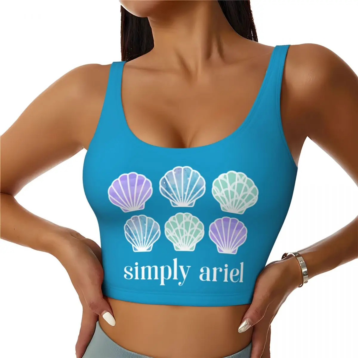 

Custom High Impact Simply Ariel Sports Bra Women's Gym Workout Yoga Crop Top