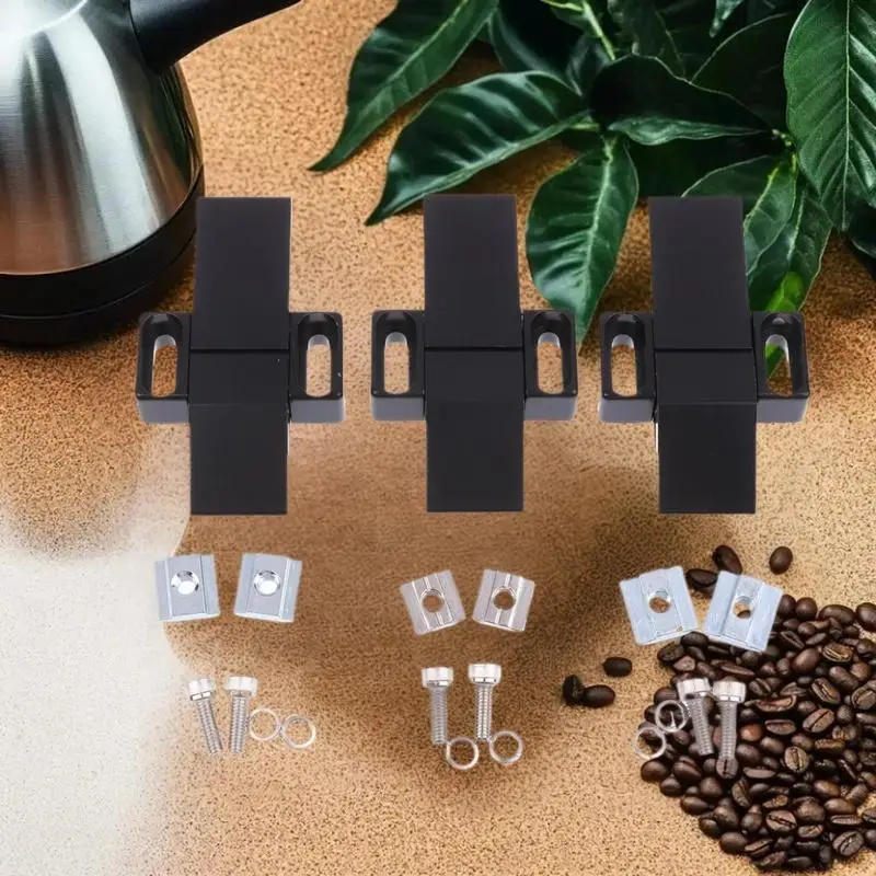 مجموعة متينة من قفل بمشبك باب من الألومنيوم الأسود وأجزاء تثبيت لمعايير الألومنيوم الأوروبية 3030 4040 4545