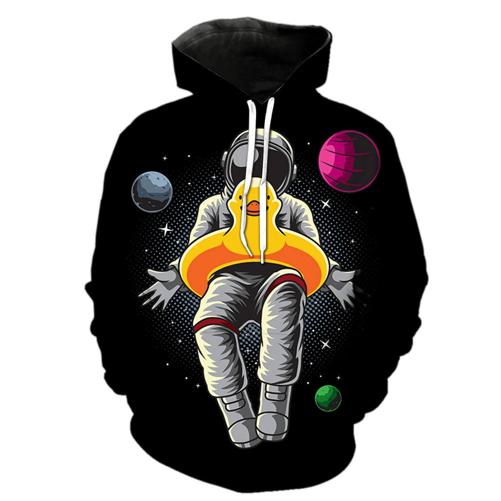 

Cartoon Astronaut Men's Hoodies Casual Streetwear Teens Tops With Hood Jackets Long Sleeve Unisex Fashion Funny Cool Pullover