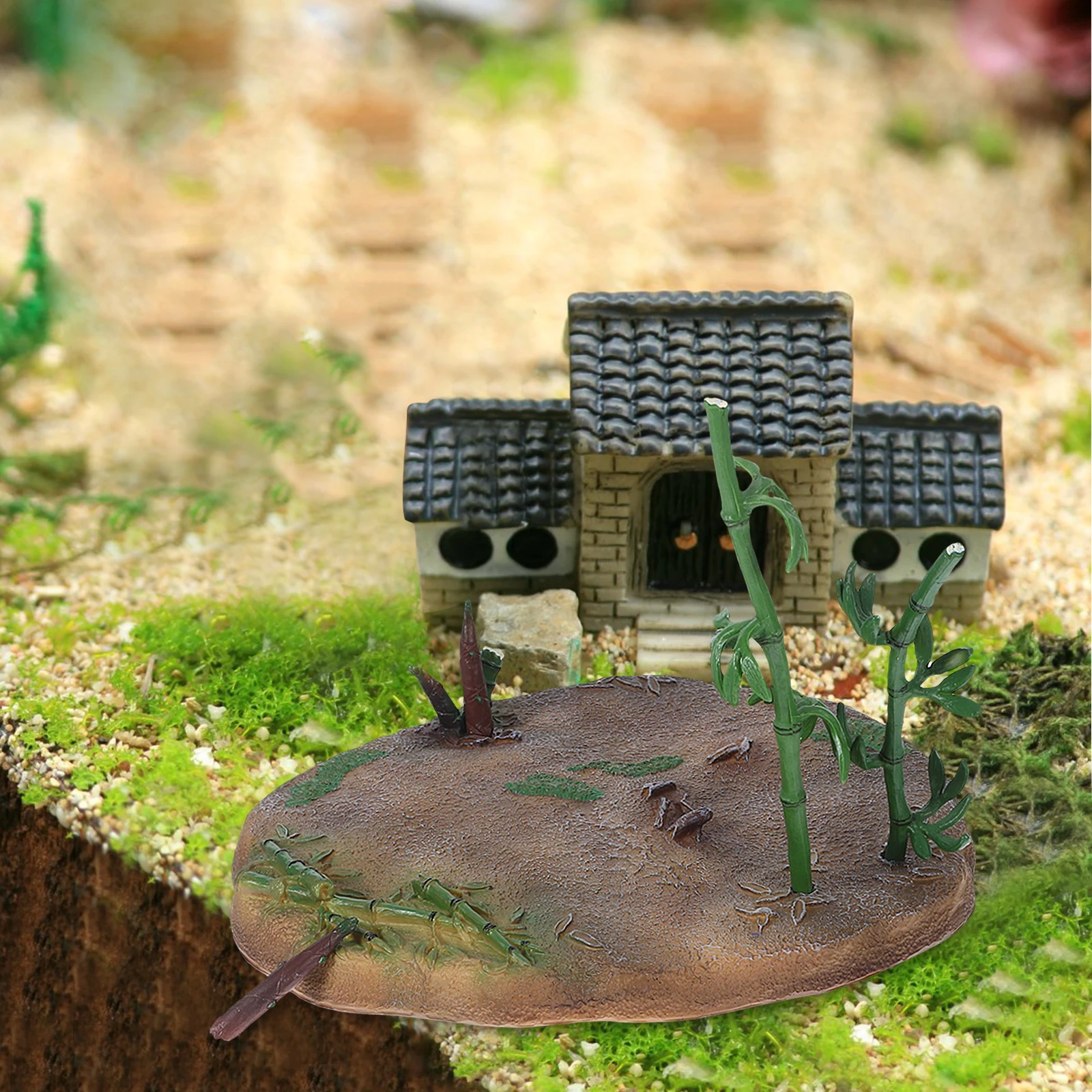 

Micro Landscape Decoration Bamboo Sprouts Platform Mini Garden Statue Durable Versatile Accessory Scenery Landscape Gardening