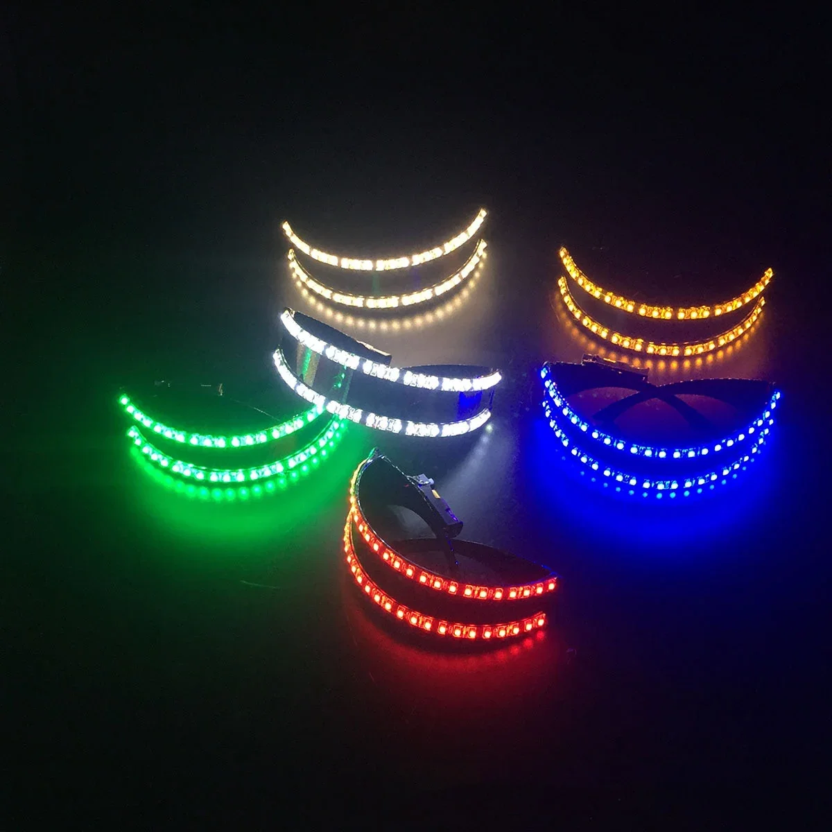 Luminous glasses LED glasses clothing stage props nightclub singers explosive flashing LED glasses 12V