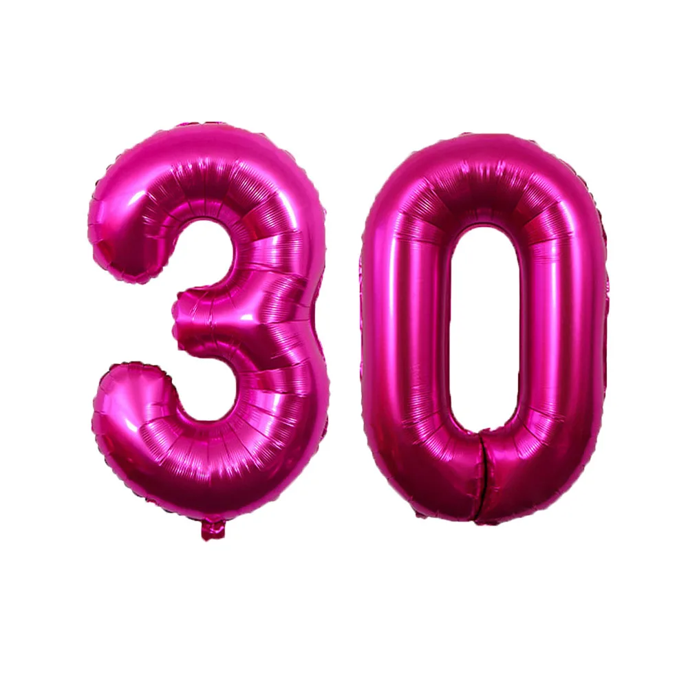 32inch Pink Rose Number Balloons Mylar Foil Number 16 18 20 21 24 25 26 30 40 50 Helium Balloon Girls Birthday Party Decorations