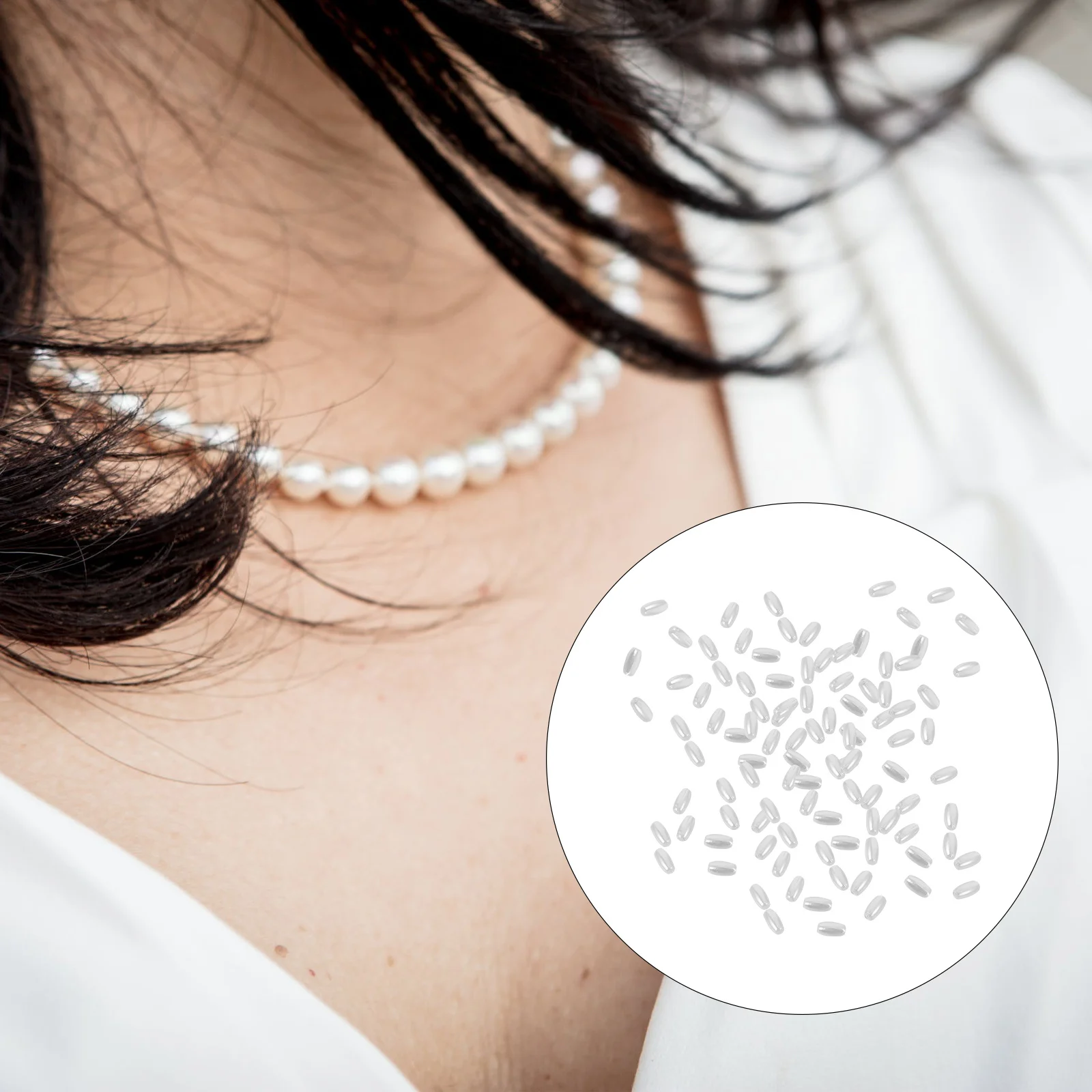 

1Pack Jewelry Making Beads Simulated Pearl DIY Craft Beads for Necklace Bracelet Decoration Plastic Pearl Bead Set