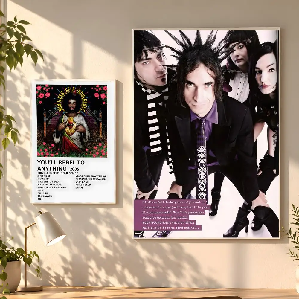 M-Mindless Self IndulgenceS Band Poster Creative Room Art For Dorm Bedroom Study Apartment Home Gift