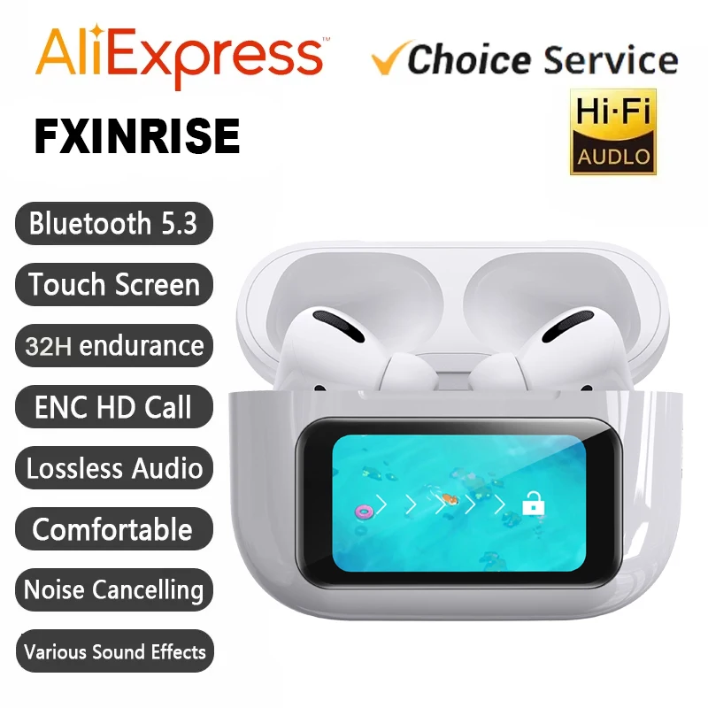 Original For FXINRISE A58 Bluetooth Earphones TWS Touch Control HiFi Wireless Headphone Waterproof Game Motion With Mic Earbuds