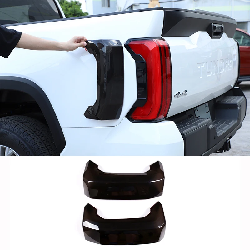 

2Pcs Car Rear Tail Light Lamp Cover Guard Trim Smoked Black Protector Sticker Fit For Toyota Tundra 2022-2023 Auto Accessories