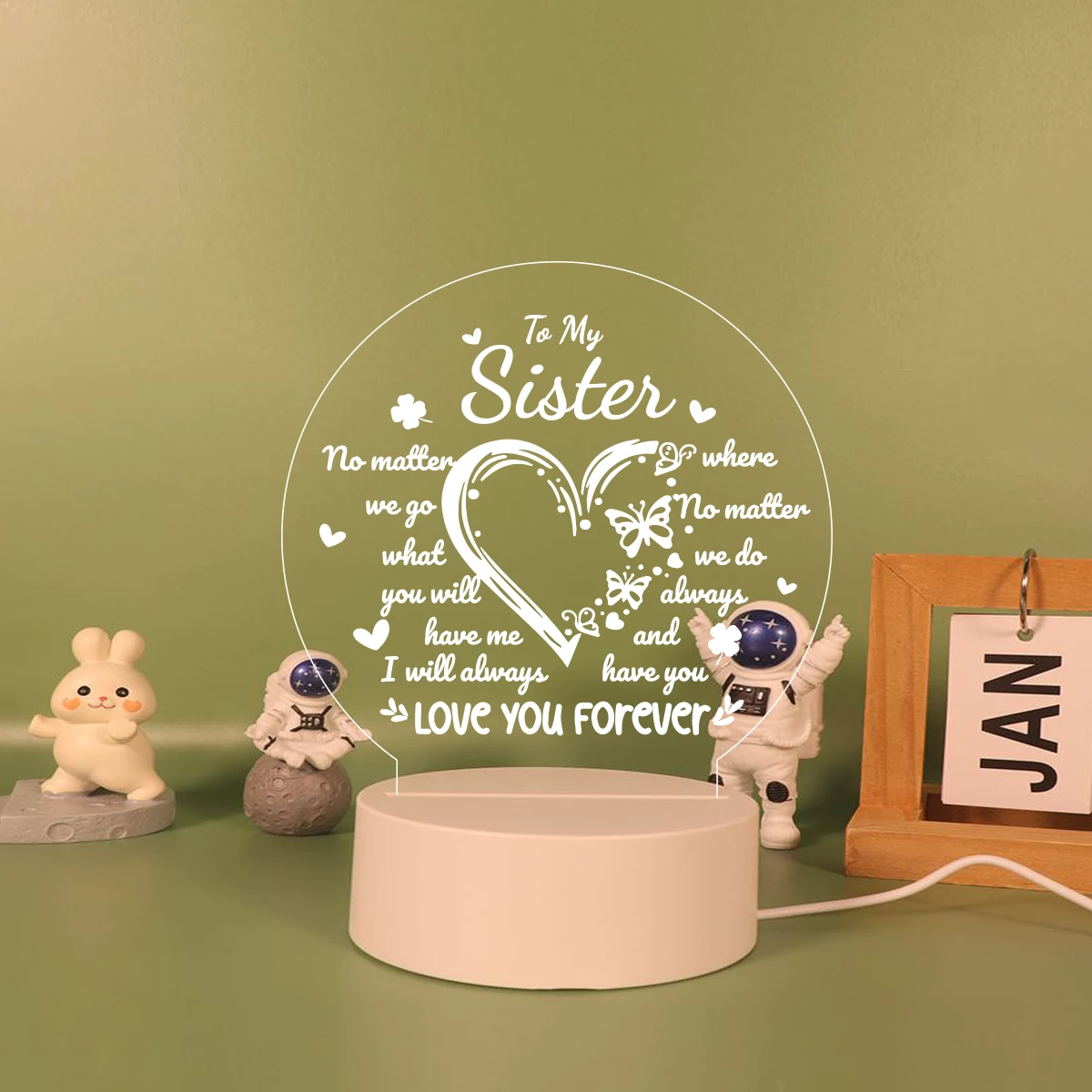 1pc A Thoughtful Gift For Your Sister Sister Night Light Perfect For Birthdays, Christmas, And Graduation