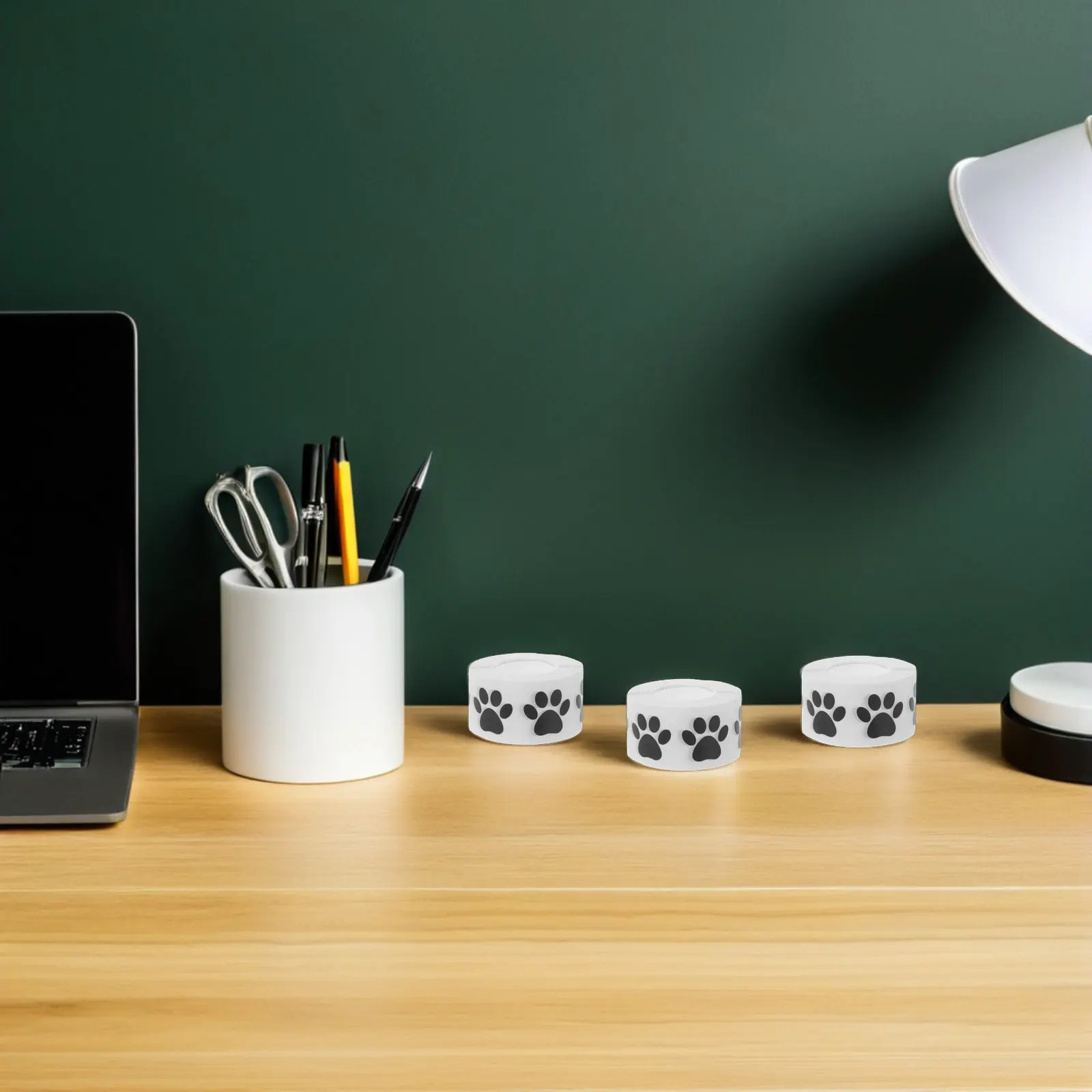 

4 Rolls Decorative Stickers 2.5Cm Transparent Print Animal Footprint Decals For Car Bumper Party Room Auto Decoration Paw