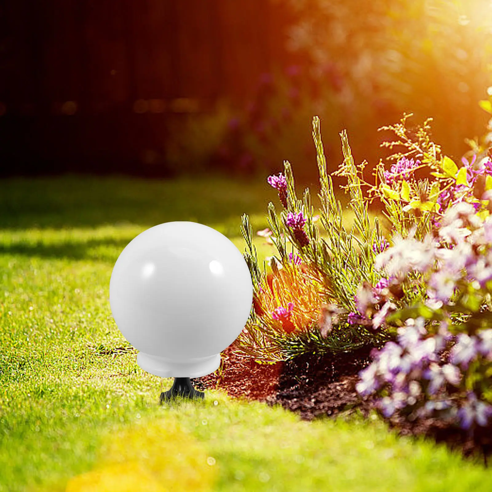 Acrylic Globe Lampshade White Outdoor Light Shade for Post Mount Pathway Patio Driveway Garden Lamp Fixture Replacement Diffused