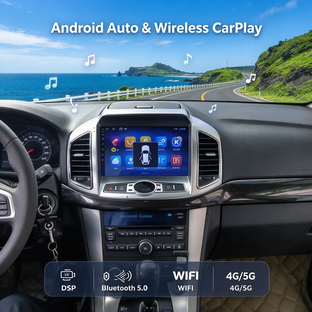 Wireless CarPlay Android14 GPS For Chevrolet Captiva 2012 2013 2014 - 2017 Auto Radio Receiver Stereo Multimedia Player Unit DSP