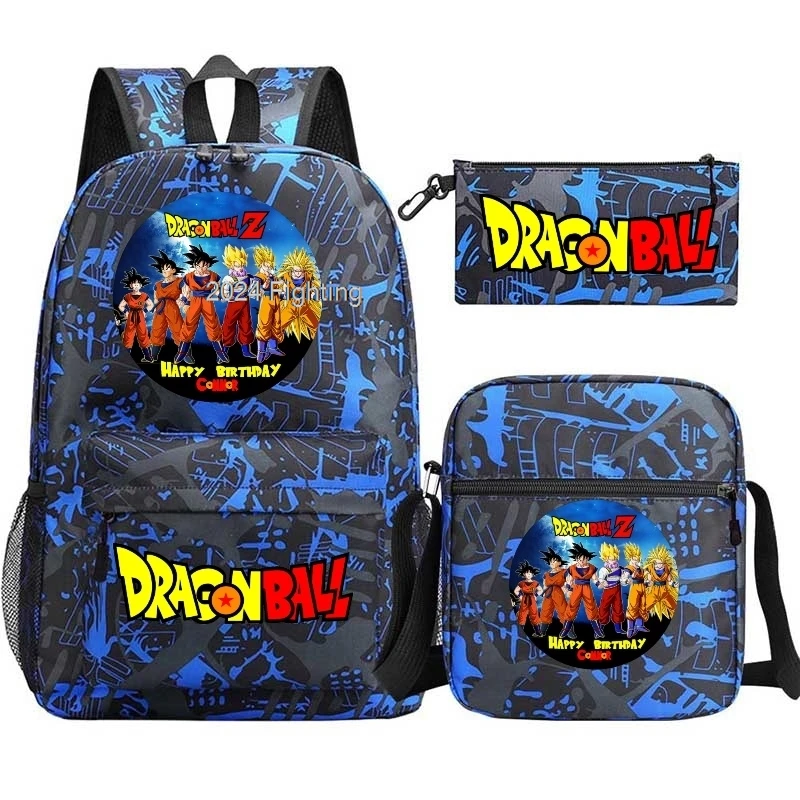 3pcs DRAGON BALL Backpacks With Shoulder Bags Anime Capacity Lightweight Casual School Bags For Teens Outdoor Travel Backpacks