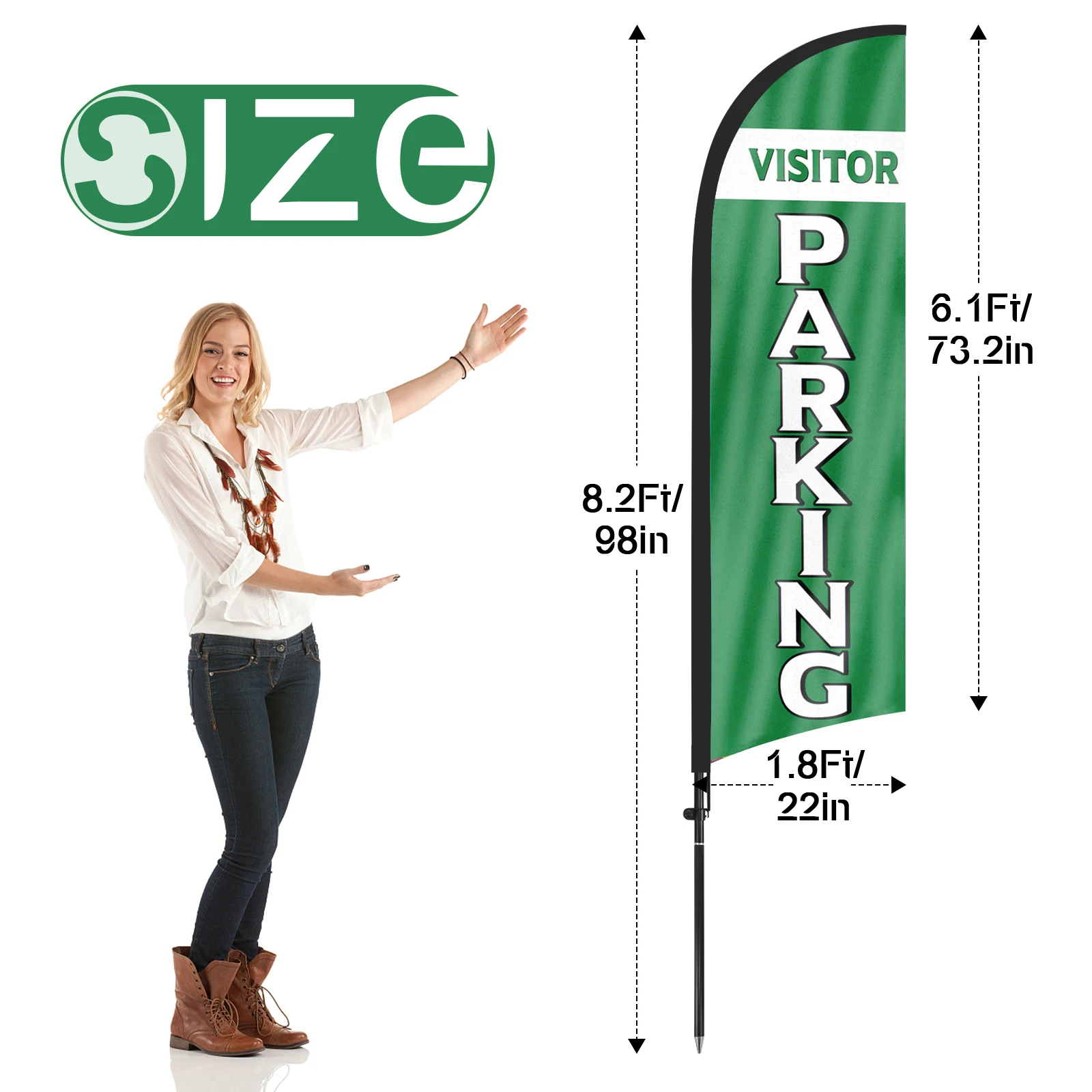 FSFLAG 1PCS 280CM The Parking Feather Flag with Flagpole Advertising Outdoor Banner Decoration for Businesse and Storefront