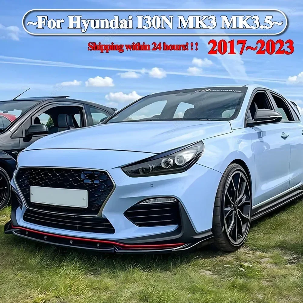 For Hyundai I30N MK3 2017-2019 MK3.5 2020-2023 Car Front Bumper Lip Splitter Diffuser Spoiler Guard Protector Body Kits Tuning
