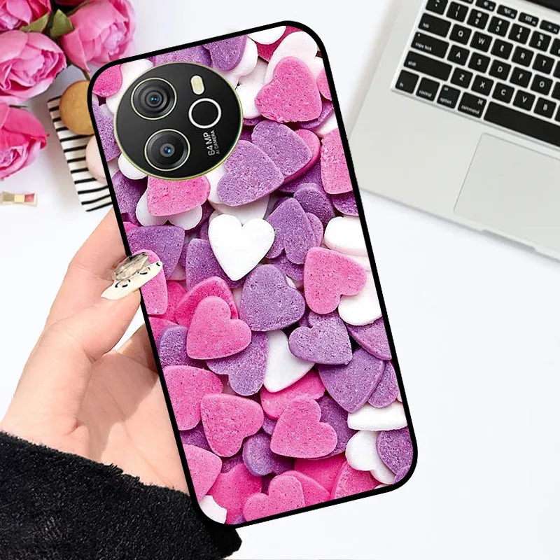 For Blackview Shark 8 4G Case Flower Painted Soft Silicone Phone Case For Blackview Shark8 Protect Shockproof Cartoon Cover
