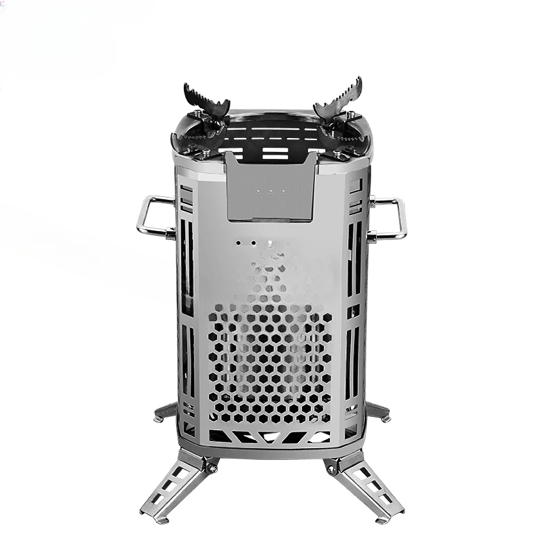 Outdoor portable smokeless firewood stove, stainless steel multifunctional outdoor stove, firewood stove, stove