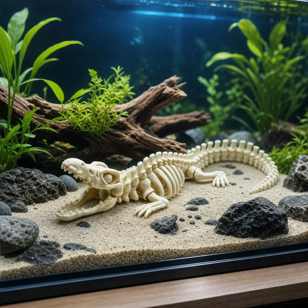 3D Printed Mosasaurus Skeleton Model Movable Joints Bone Style Marine Reptile Figurine Articulated Structure