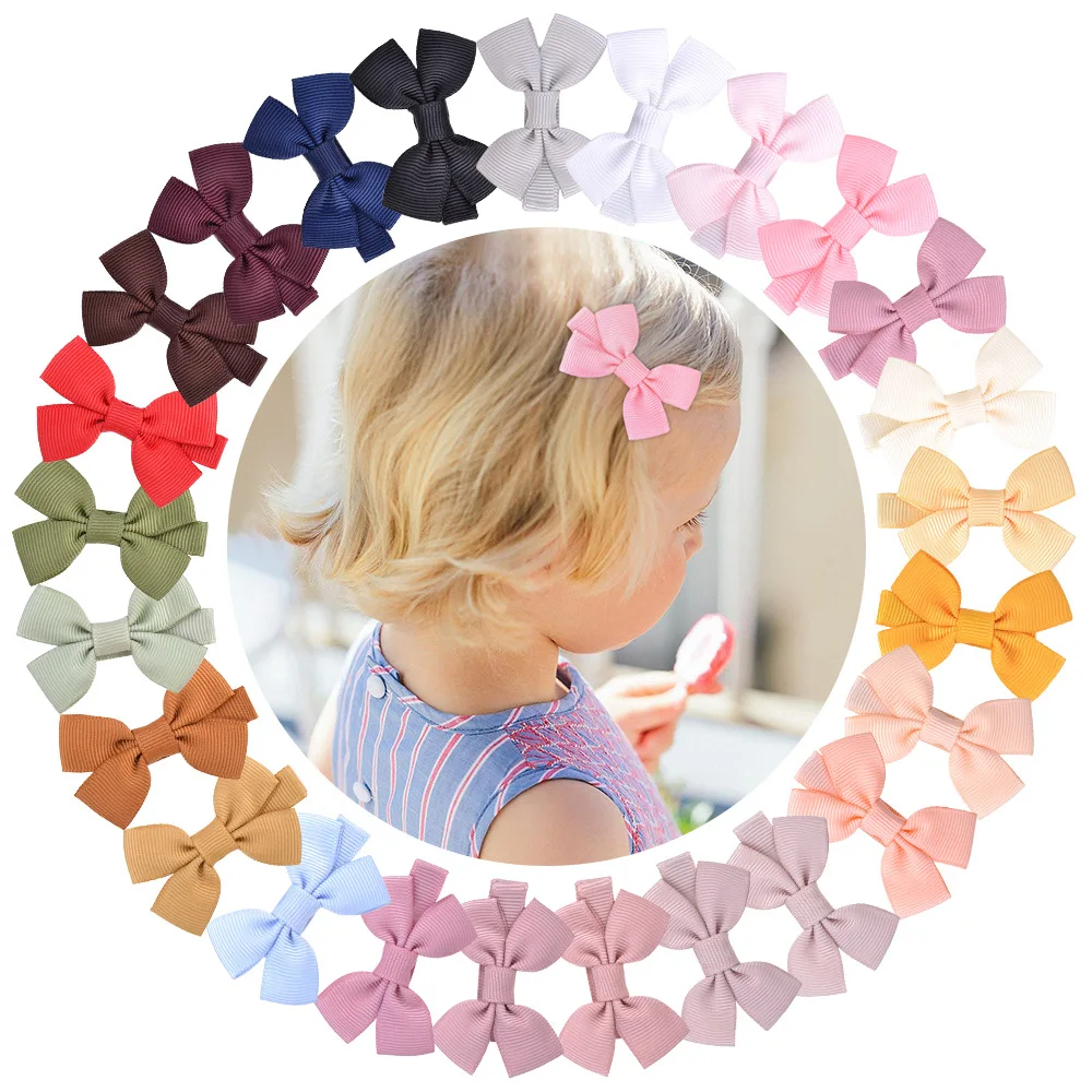 10/20/25/50pcs Baby Girls Hair Bows in Pairs 2\'\' Ribbon Bows Alligator Hair Clips Barrettes for Infants Toddlers Girls Kids