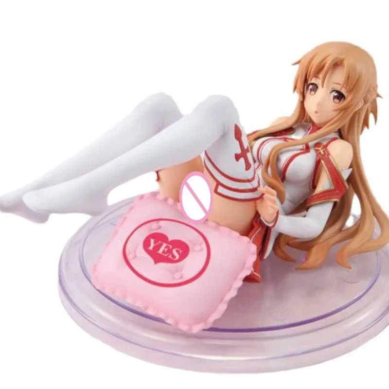 In Stock Sword Art Online Yuuki Asuna with Pillow SAOSexy Girls PVC Anime Action Figure Model Toys Collectible Adult Gift Hobby