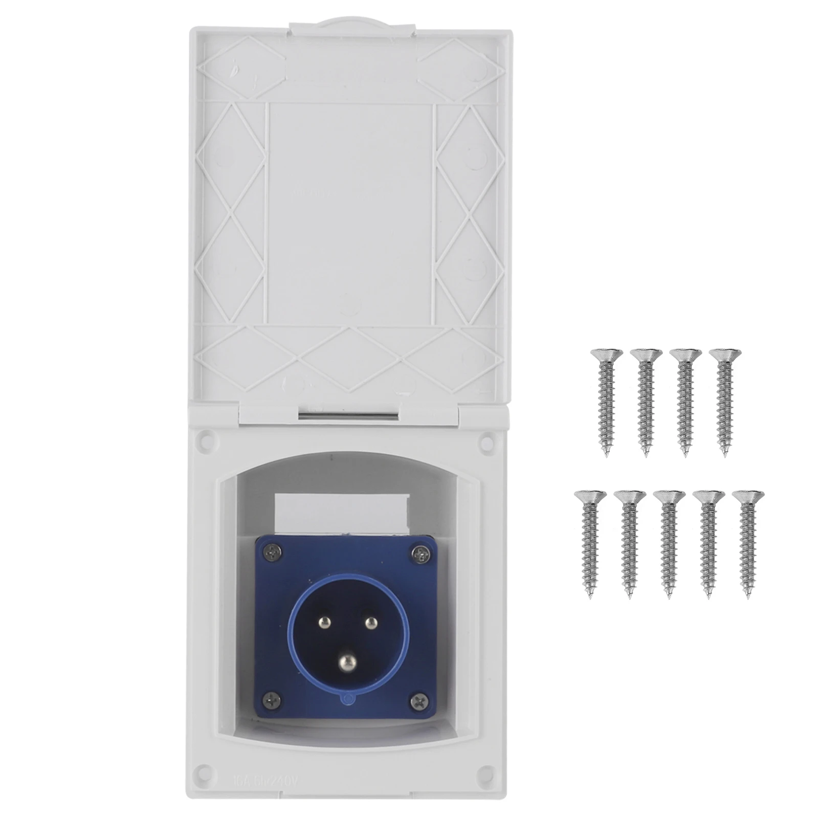 

Motorhome Plug Socket 16A 220V‑240V Waterproof Power Outlet External 3Pin Flush Female Socket Plug for RV Motorhome Trailer