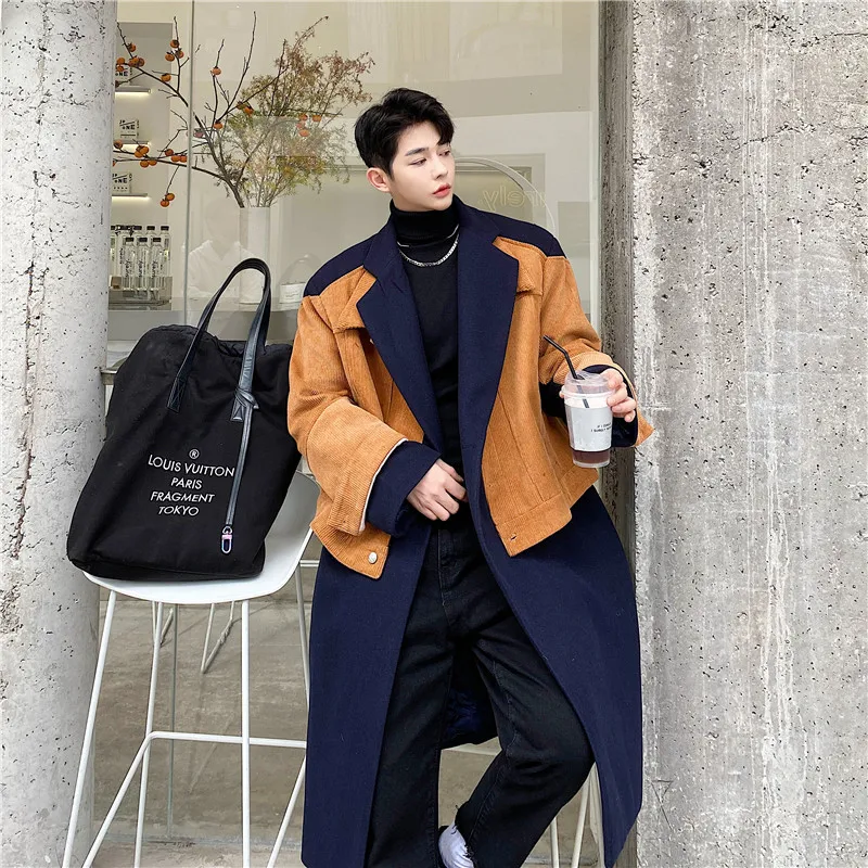 

High Quality Mens Winter Jackets and Coats Business Casual Woolen Jackets Coats Overcoat Men Turn Down Collar Wool Blends H80