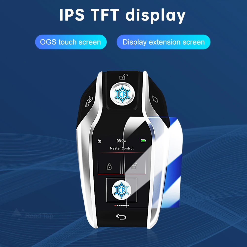 Remote modifikasi Universal Smart LCD Key APP wallpaper sesuai pesanan CF618C untuk mobil BMW nyaman masuk kunci otomatis