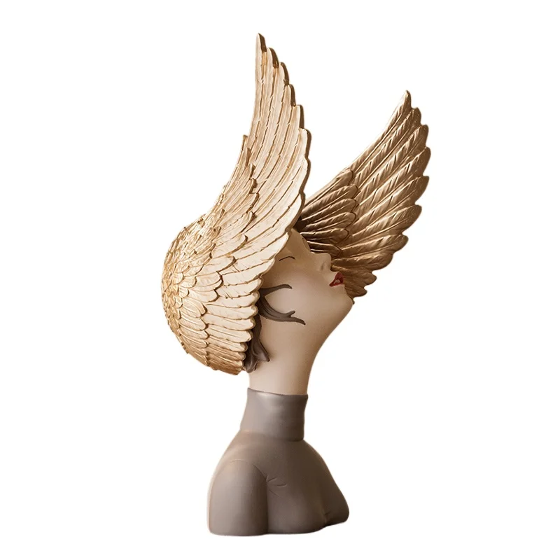 

Nordic light luxury ornament dream wings girl art decoration